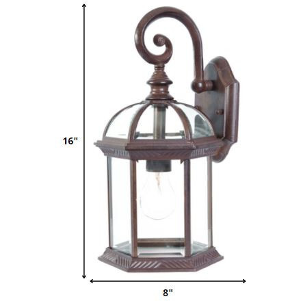 Dark Brown Eastern Lantern Wall Light