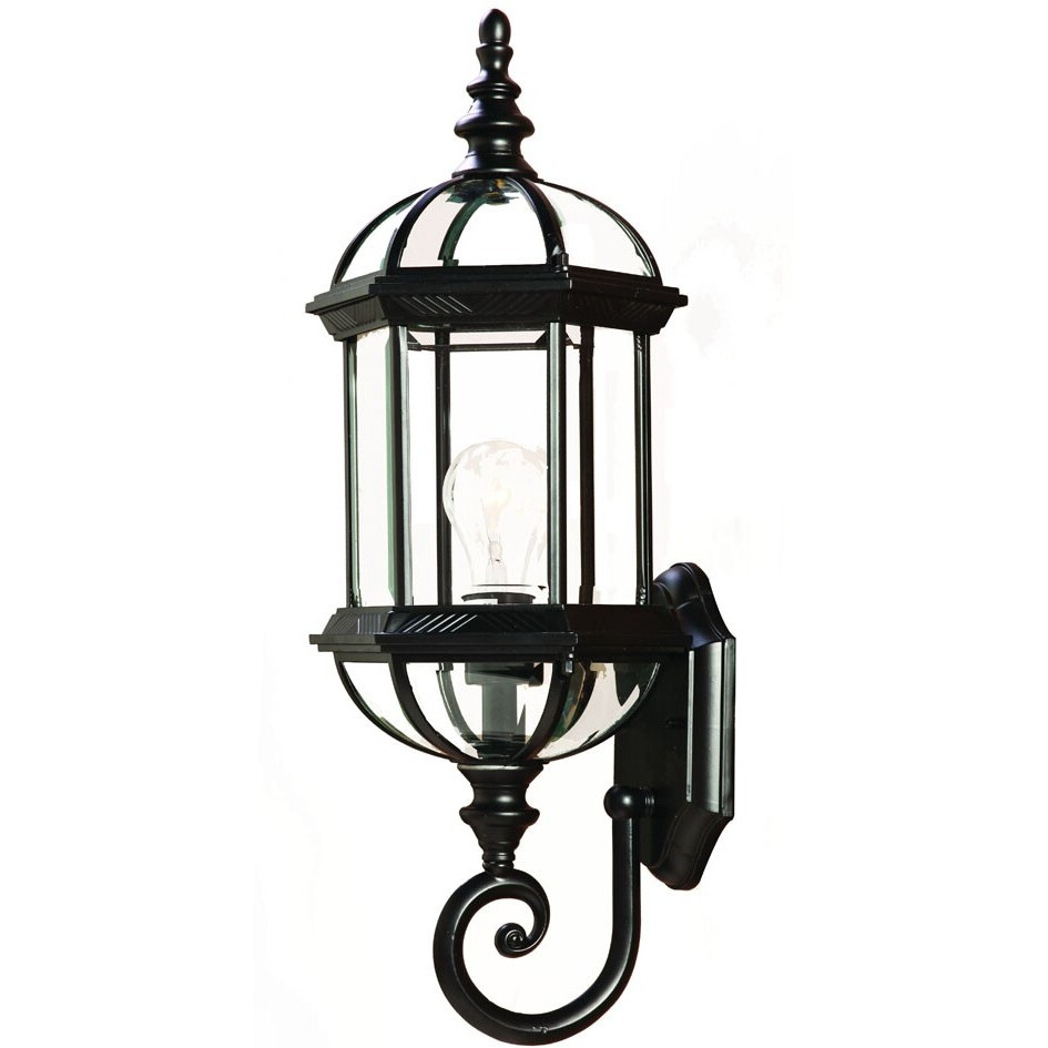 Matte Black Cylindrical Lantern Wall Light