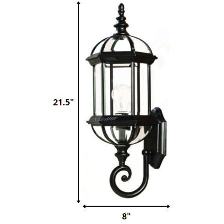 Matte Black Cylindrical Lantern Wall Light