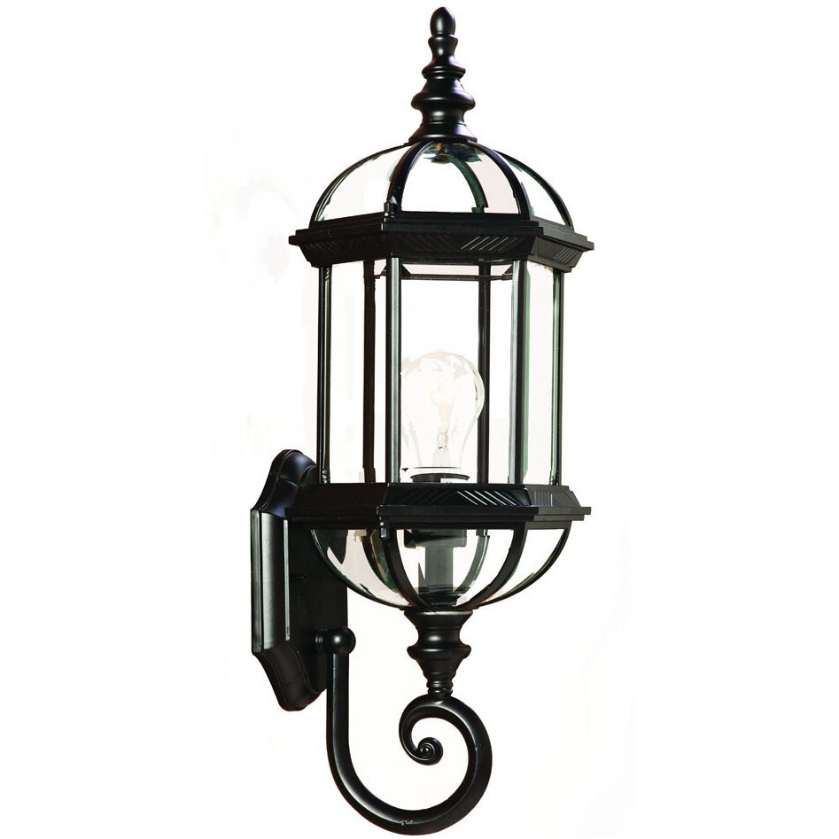 Matte Black Cylindrical Lantern Wall Light