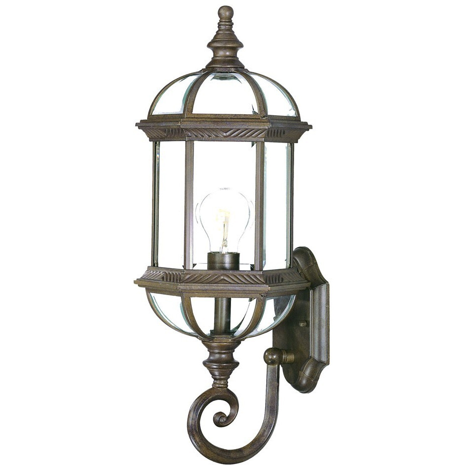 Antique Brown Cylindrical Lantern Wall Light
