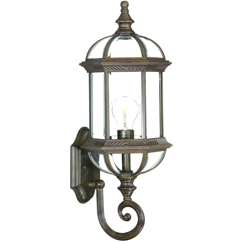 Antique Brown Cylindrical Lantern Wall Light