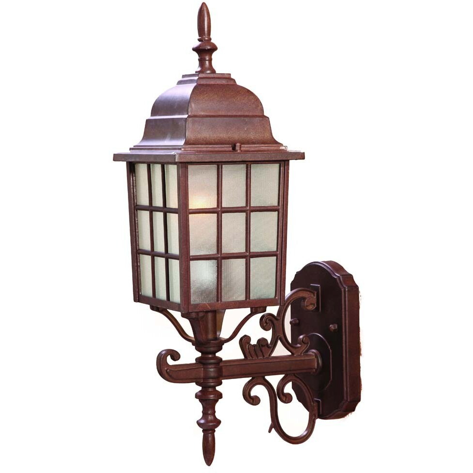 Dark Brown Window Pane Lantern Wall Sconce