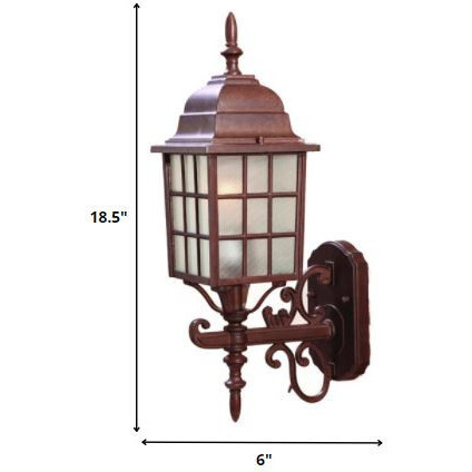 Dark Brown Window Pane Lantern Wall Sconce