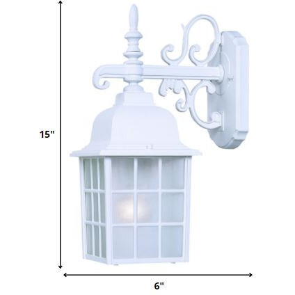 White Window Pane Lantern Wall Light