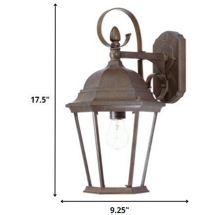Xl Dark Brown Swing Arm Hanging Lantern Wall Light