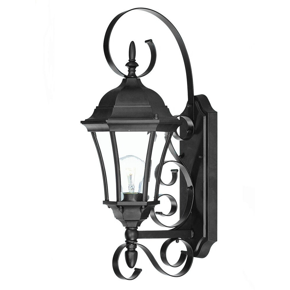 Matte Black Swing Arm Lantern Wall Light