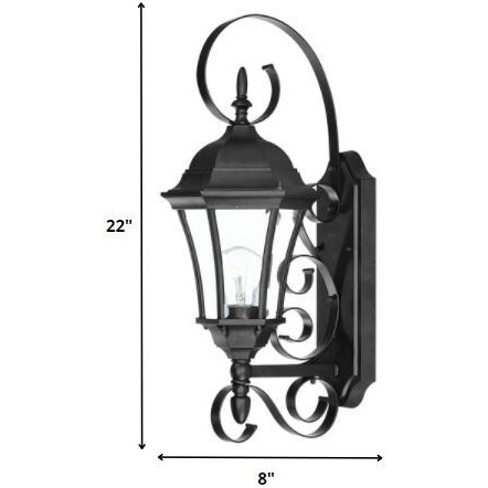 Matte Black Swing Arm Lantern Wall Light