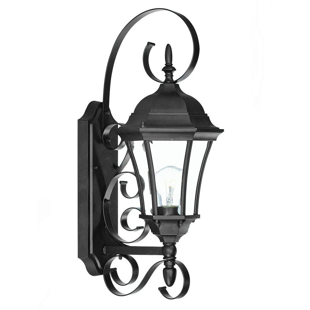 Matte Black Swing Arm Lantern Wall Light