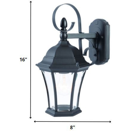 Matte Black Swing Arm Hanging Lantern Wall Light