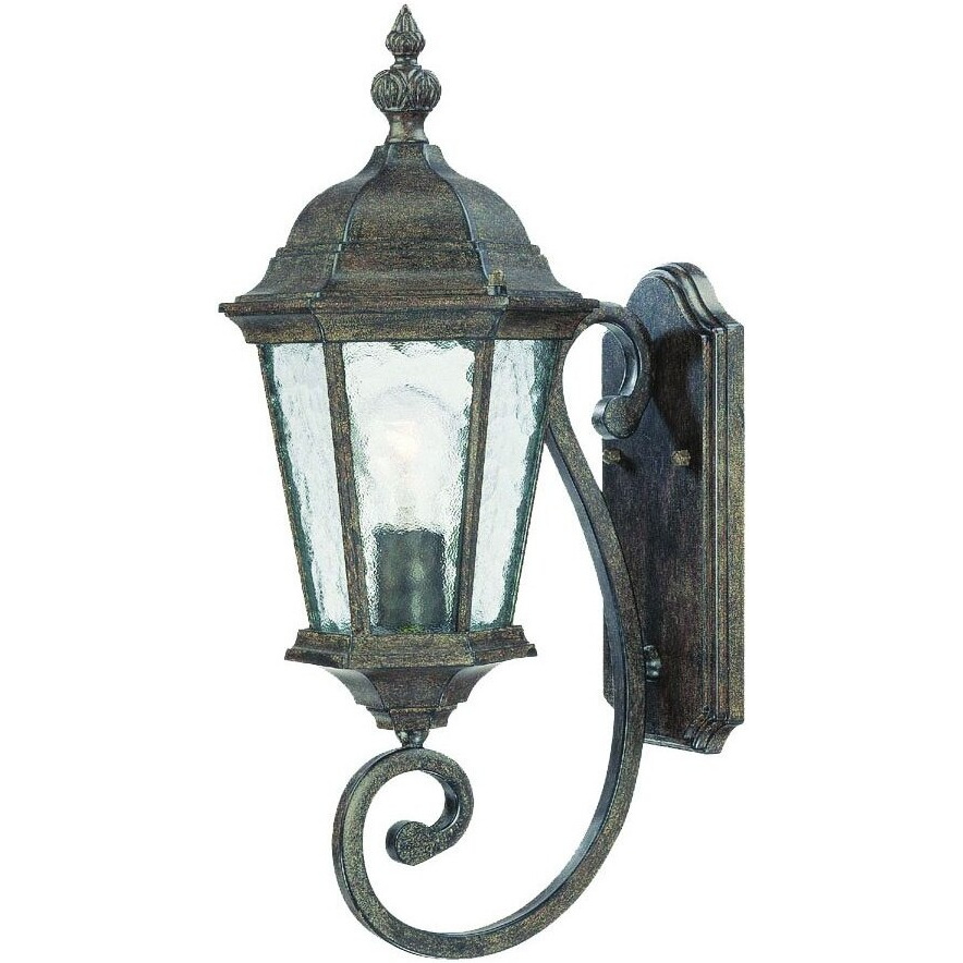 One Light Antique Black Carousel Lantern Wall Light