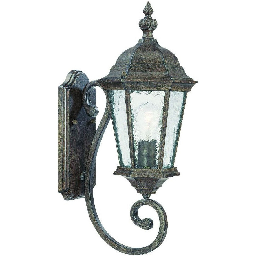 One Light Antique Black Carousel Lantern Wall Light