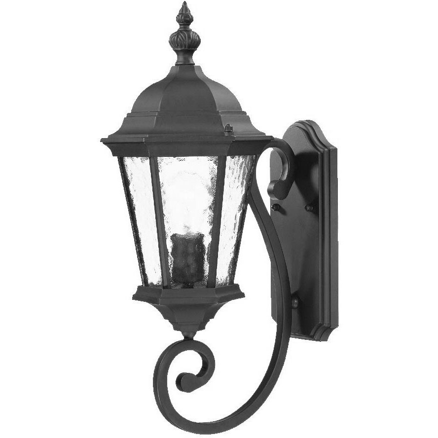 One Light Matte Black Carousel Lantern Wall Light