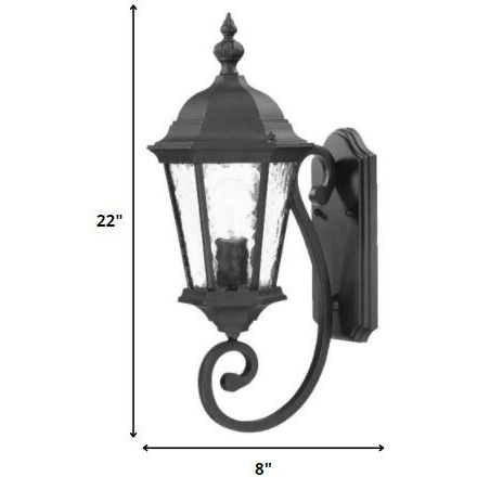 One Light Matte Black Carousel Lantern Wall Light