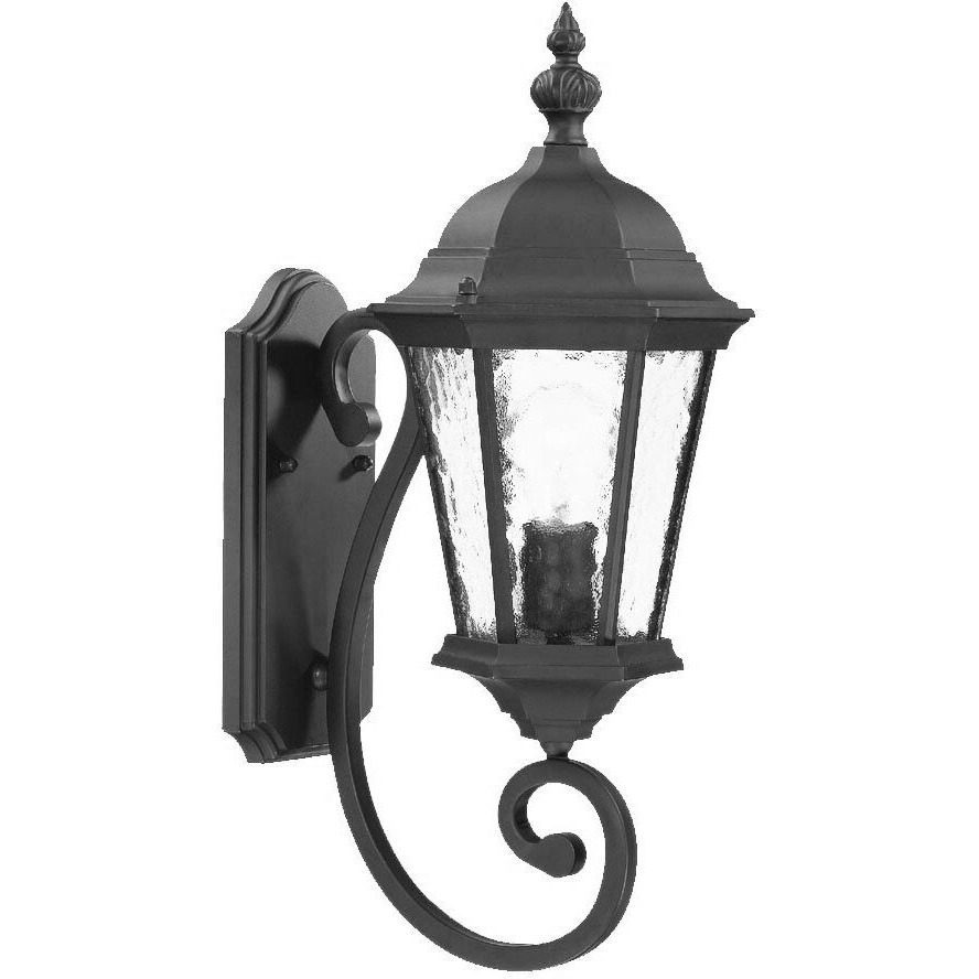 One Light Matte Black Carousel Lantern Wall Light