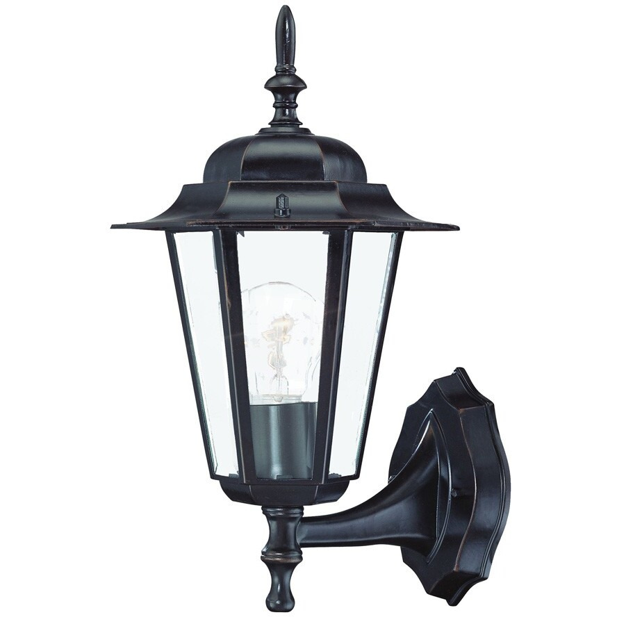 Antique Bronze Glass Lantern Wall Light