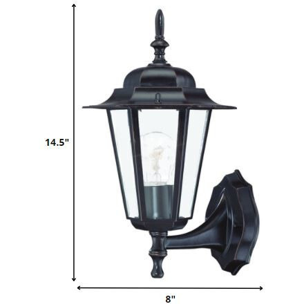 Antique Bronze Glass Lantern Wall Light