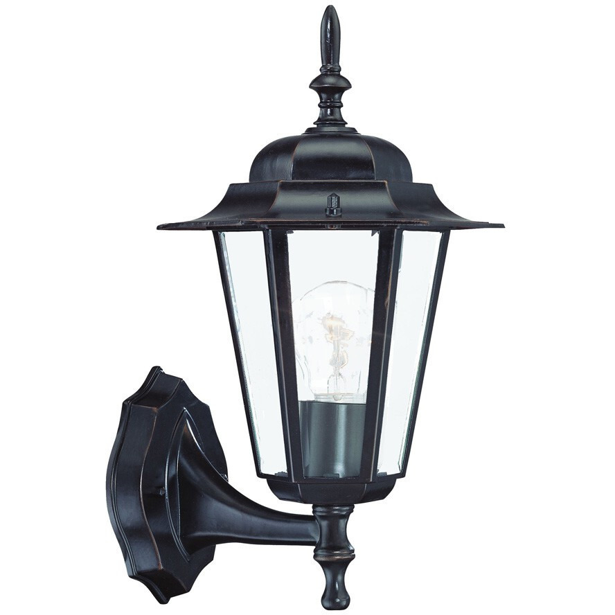 Antique Bronze Glass Lantern Wall Light