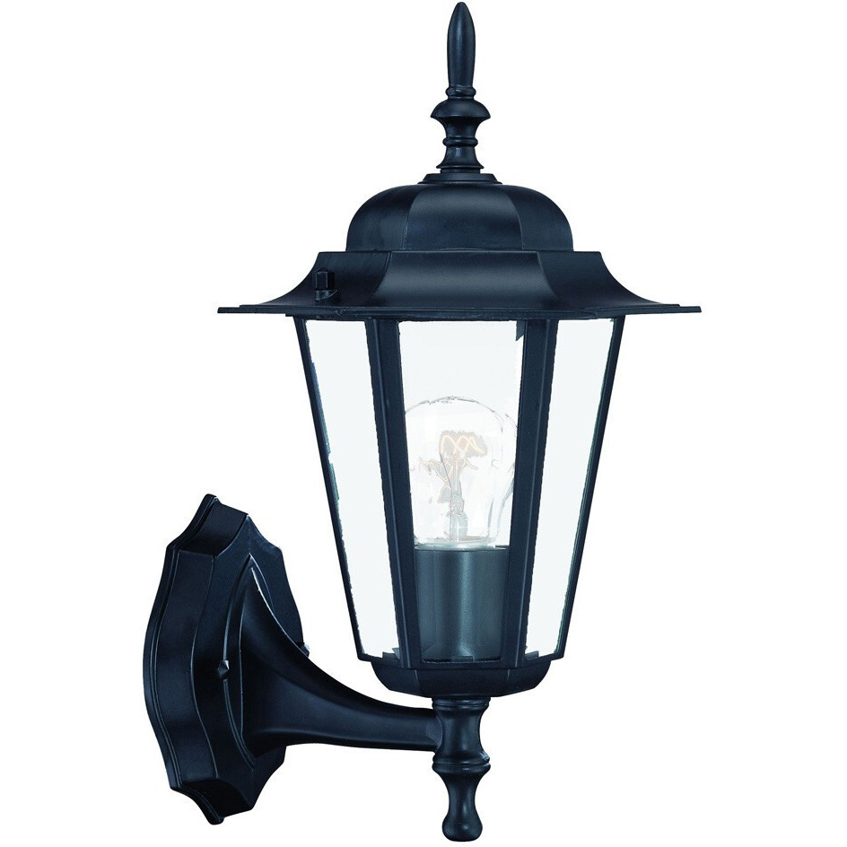 Matte Black Glass Lantern Wall Light