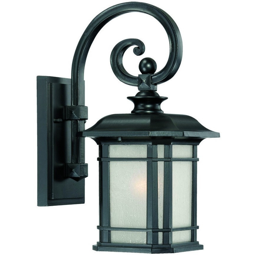 Matte Black Frosted Linen Glass Lantern Wall Light