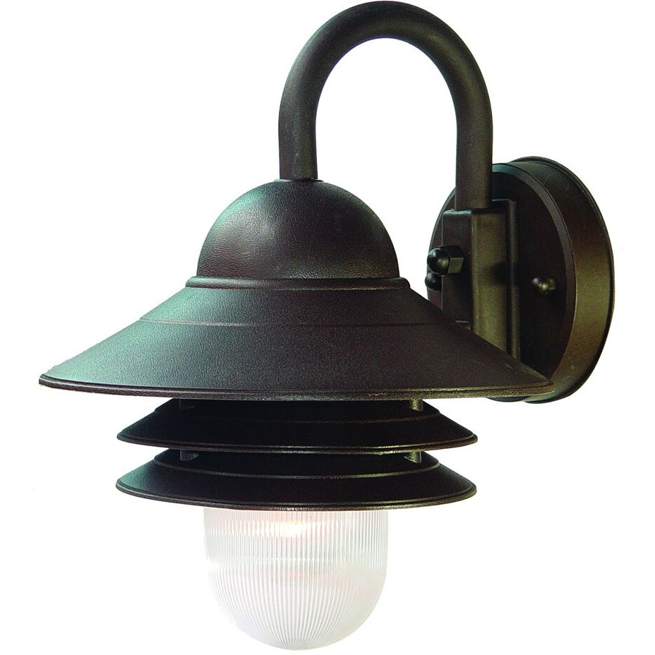 Antique Bronze Three Tier Lamp Shade Outdoor Wall Light