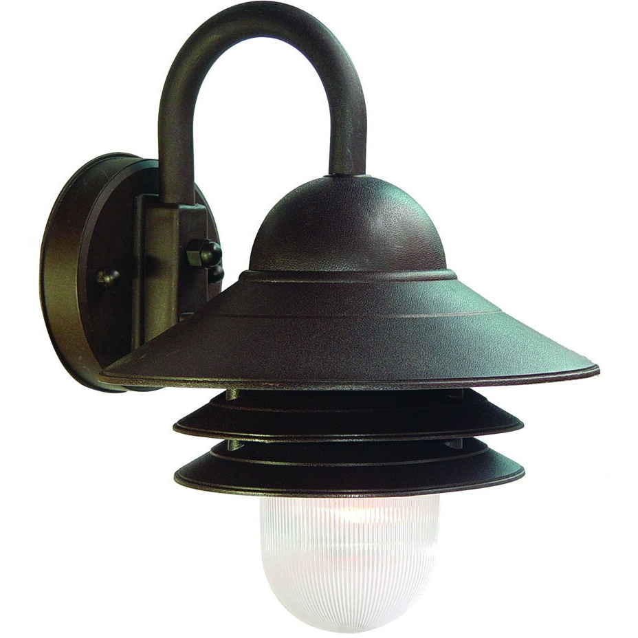 Antique Bronze Three Tier Lamp Shade Outdoor Wall Light