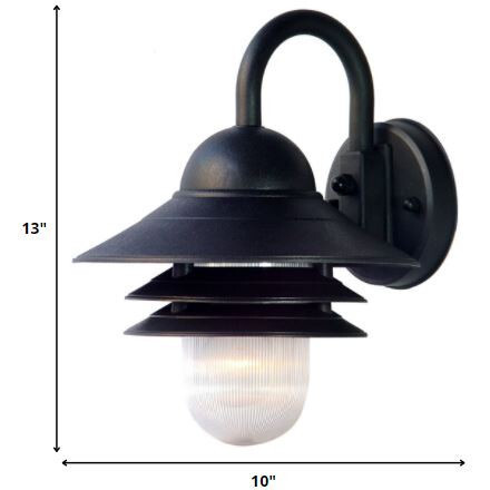 Matte Black Three Tier Lamp Shade Outdoor Wall Light