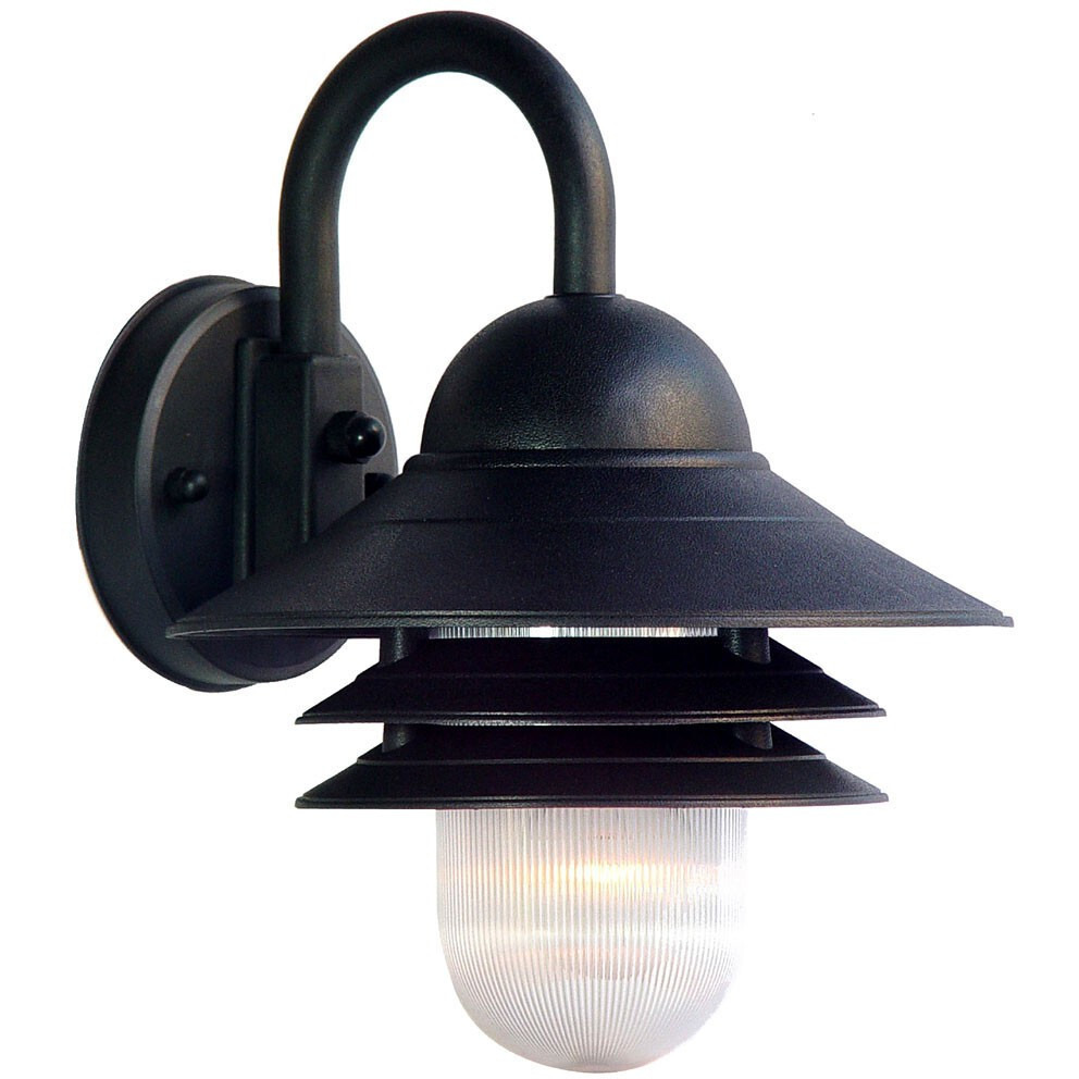Matte Black Three Tier Lamp Shade Outdoor Wall Light