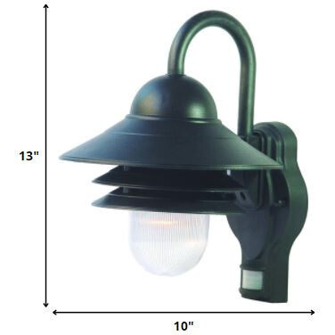 Matte Black Motion Sensor Outdoor Wall Light