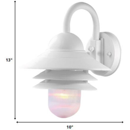 White Three Tier Lamp Shade Outdoor Wall Light