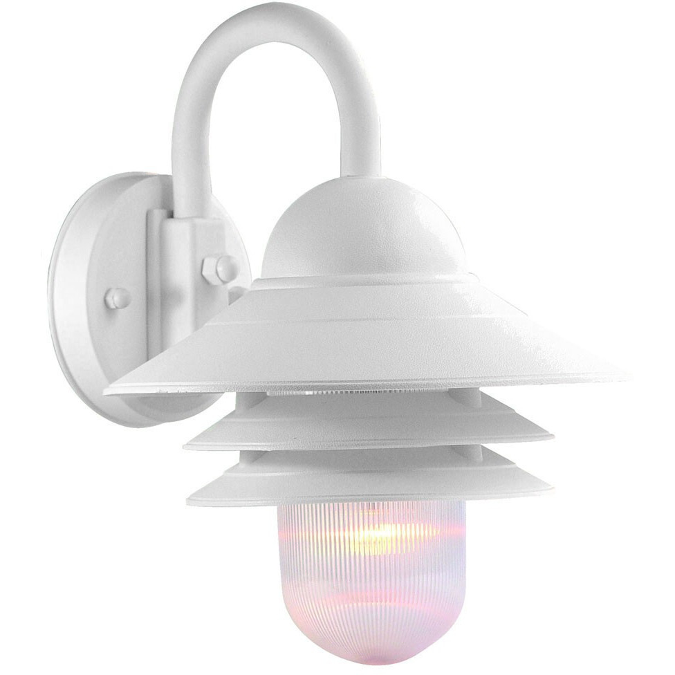 White Three Tier Lamp Shade Outdoor Wall Light