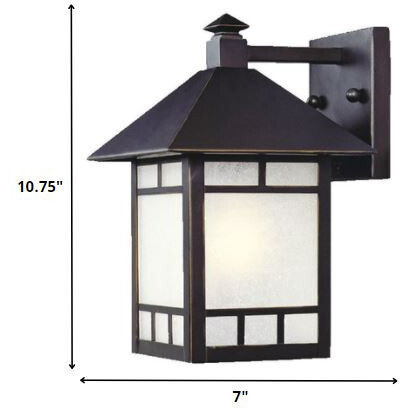 Petite Antique Bronze Frosted Glass Lantern Wall Light