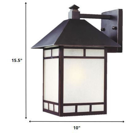 Xl Antique Bronze Frosted Glass Lantern Wall Light