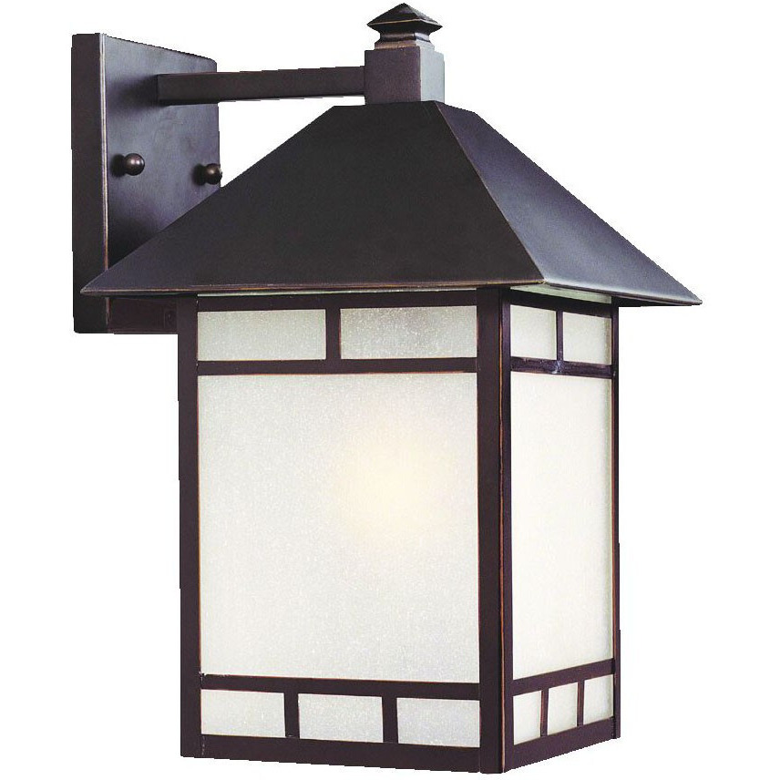 Xl Antique Bronze Frosted Glass Lantern Wall Light