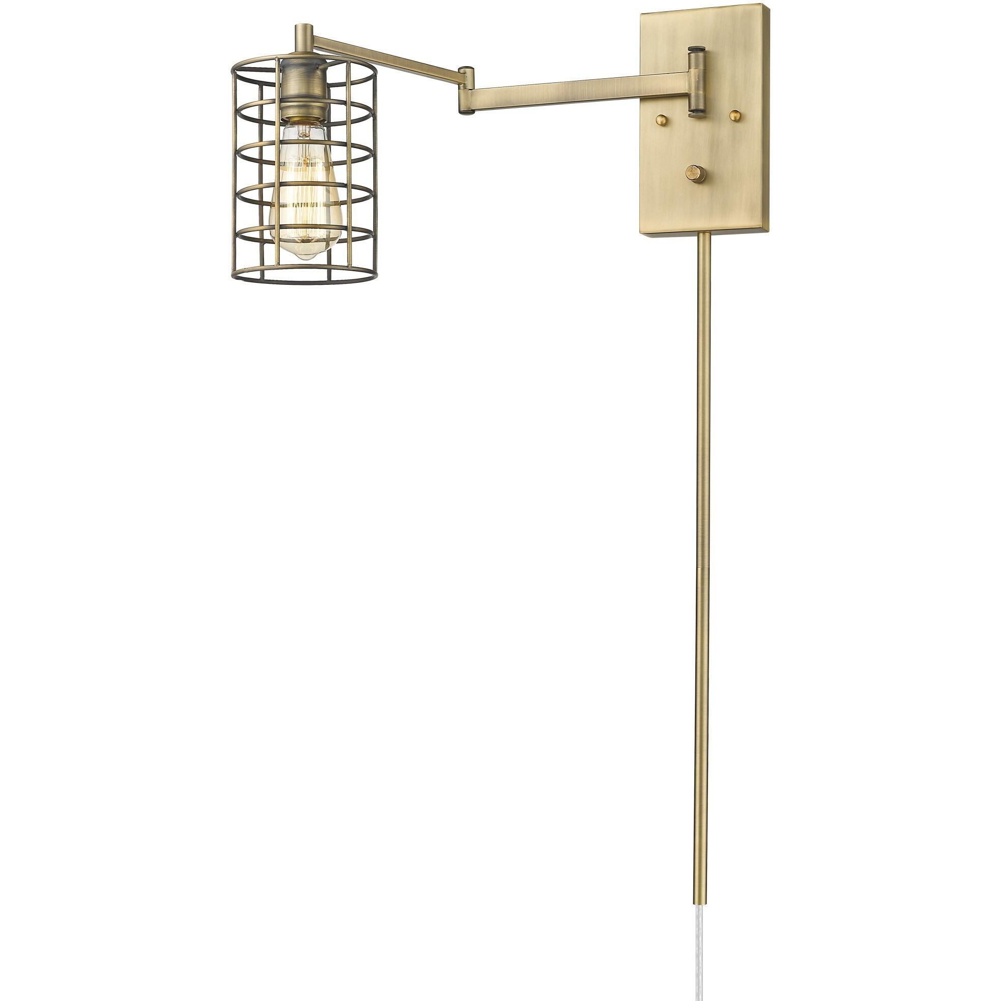 Industrial Gold Metal Wall Sconce
