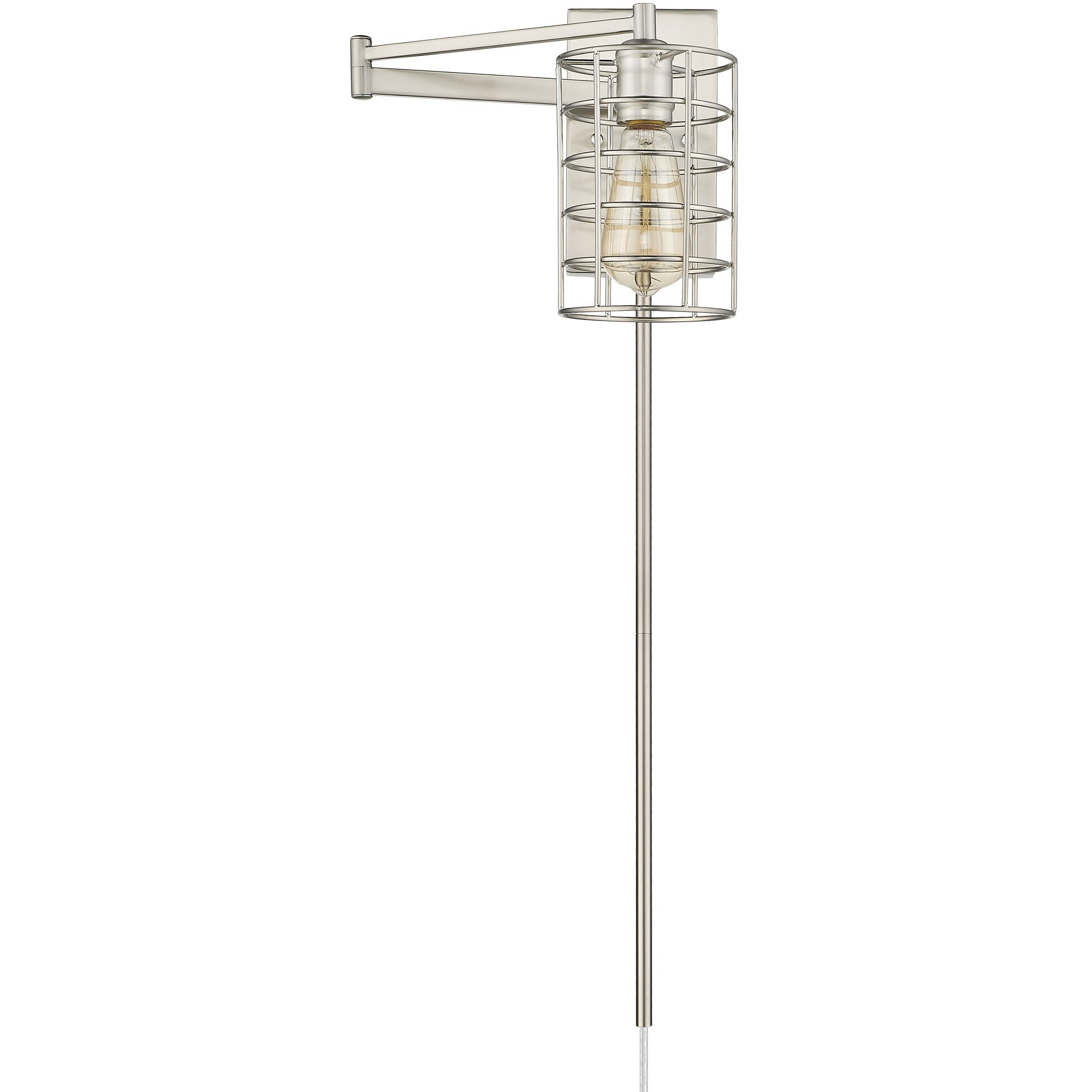 Industrial Silver Metal Wall Sconce