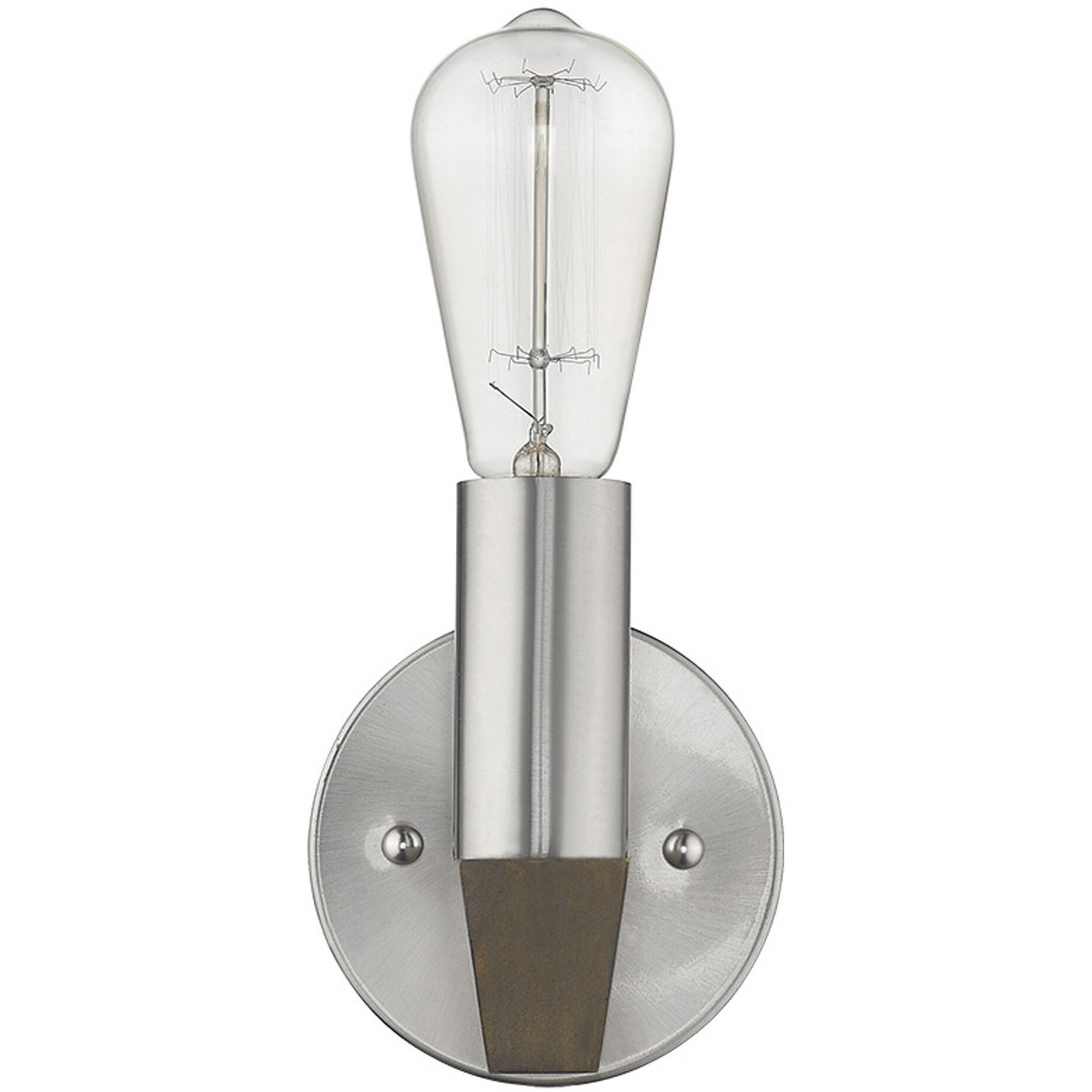 Silver Metal And Wood Wall Sconce