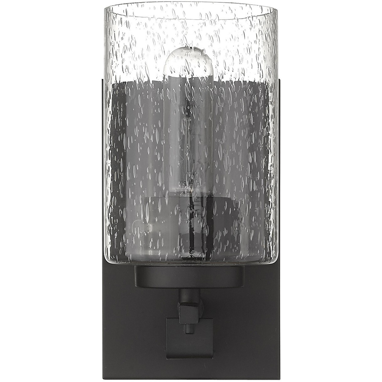 Bronze Metal And Textured Glass Wall Sconce