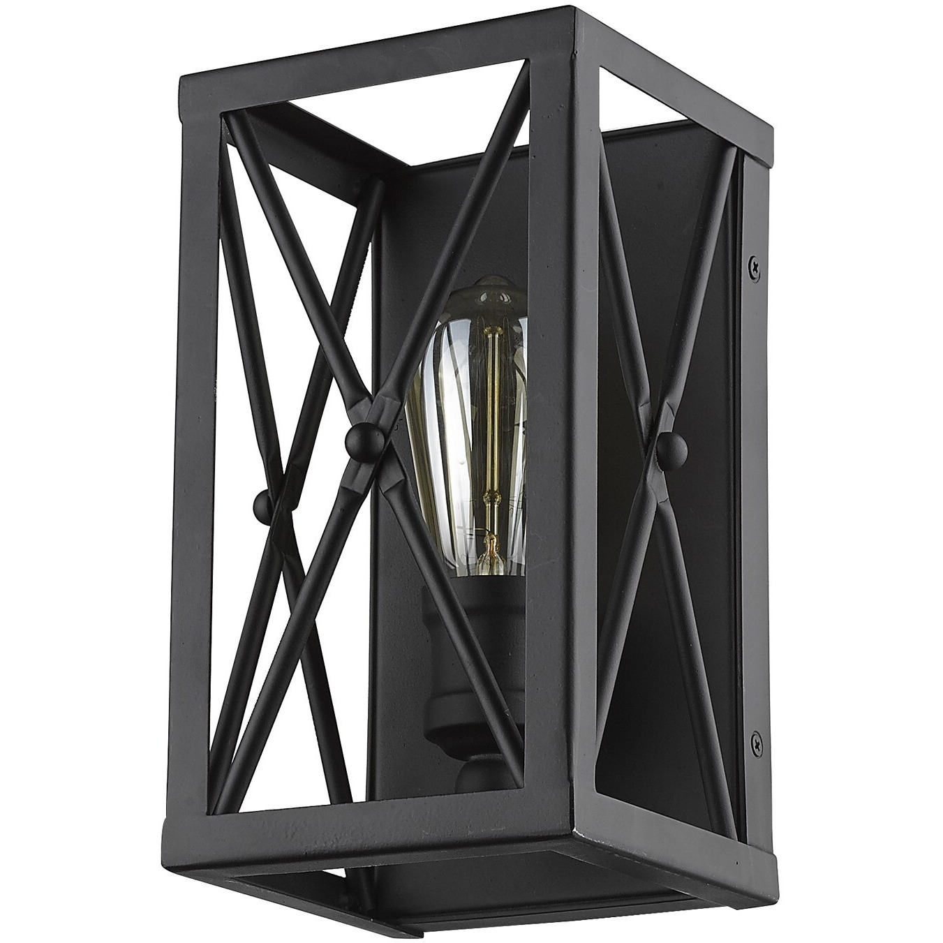 Matte Black Metal Geometric Wall Light