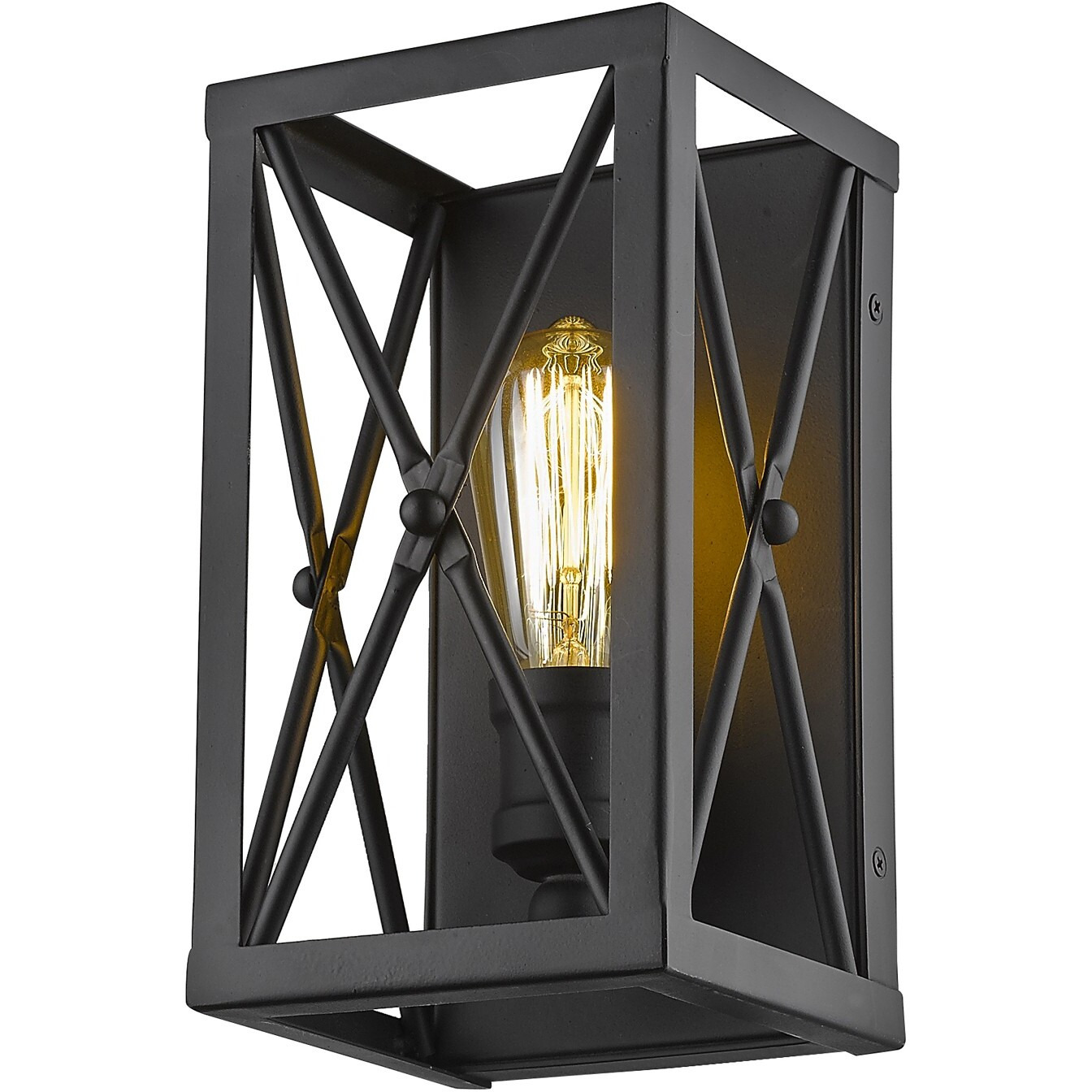 Matte Black Metal Geometric Wall Light
