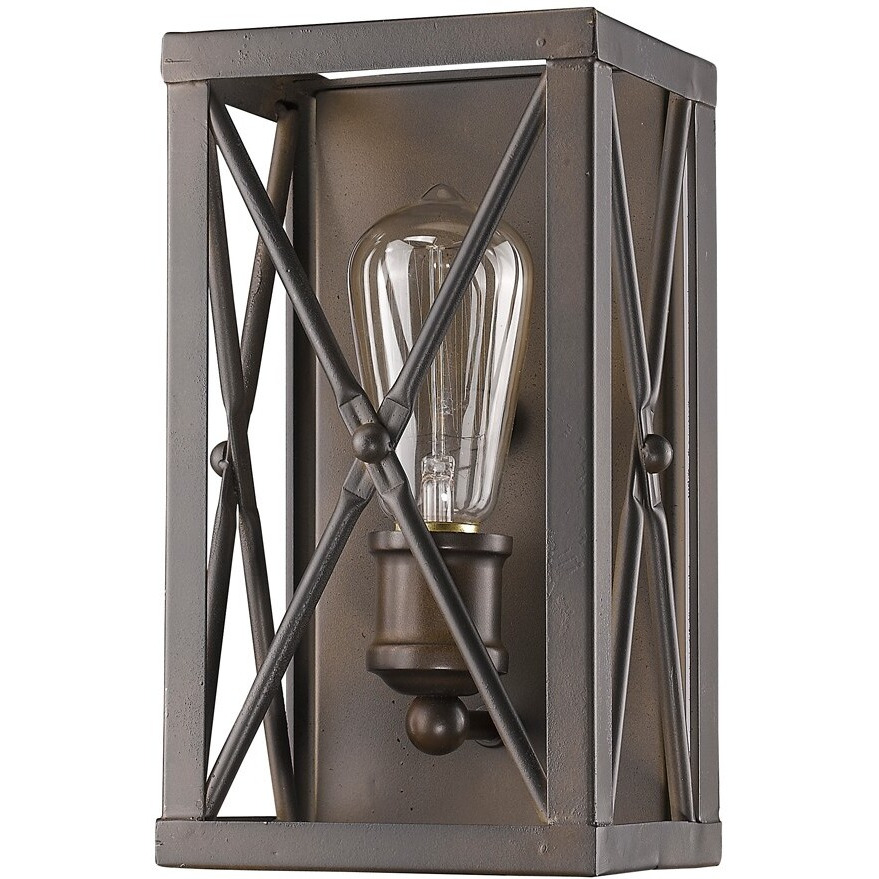 Antique Bronze Metal Geometric Wall Light