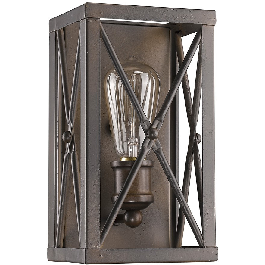 Antique Bronze Metal Geometric Wall Light