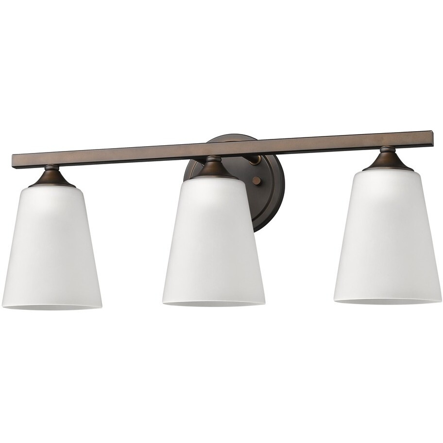 Three Light Bronze Metal Vanity Wall Light