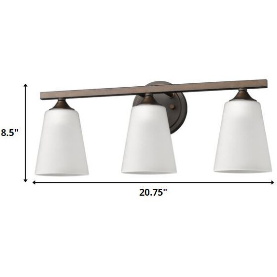 Three Light Bronze Metal Vanity Wall Light