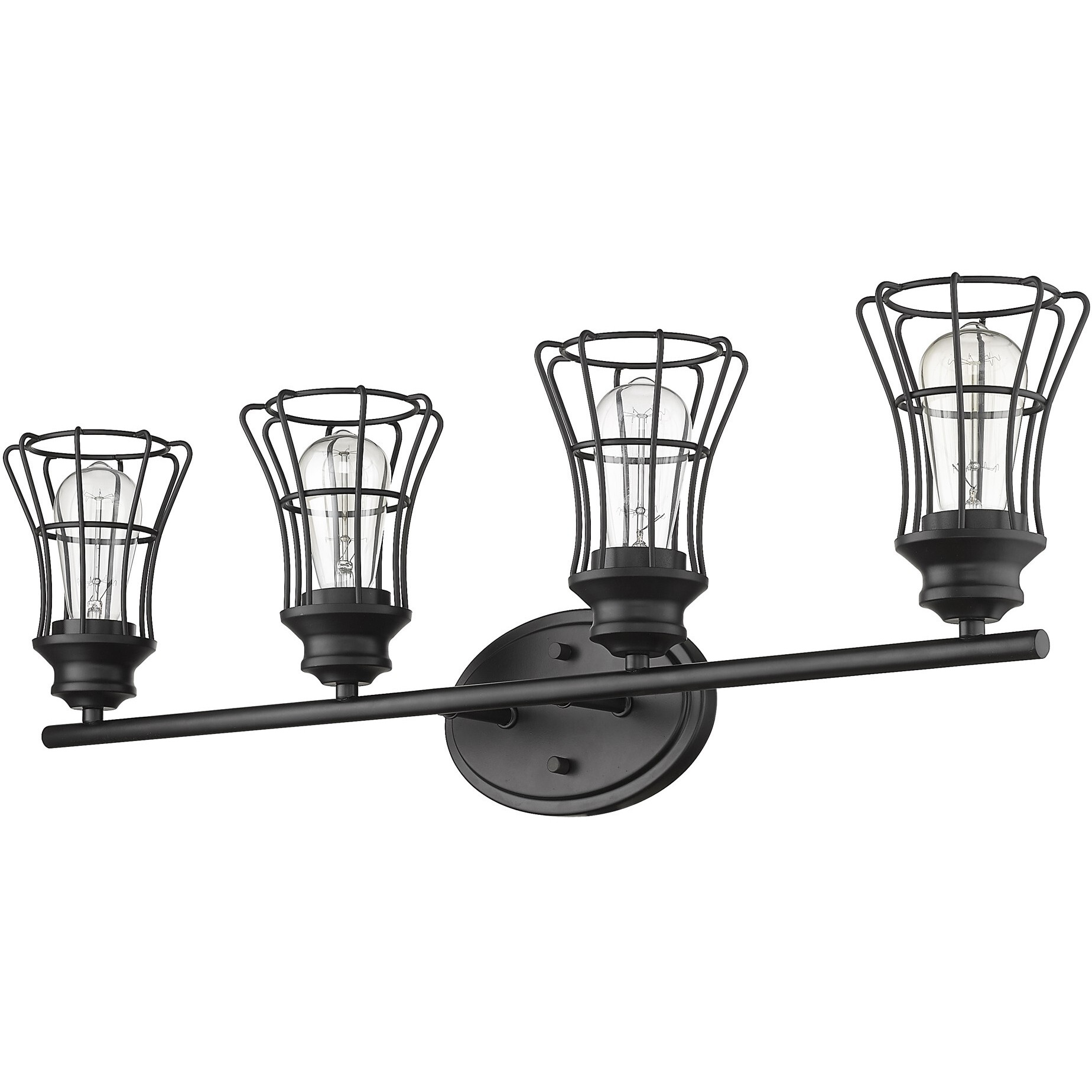Piers 4-Light Matte Black Vanity