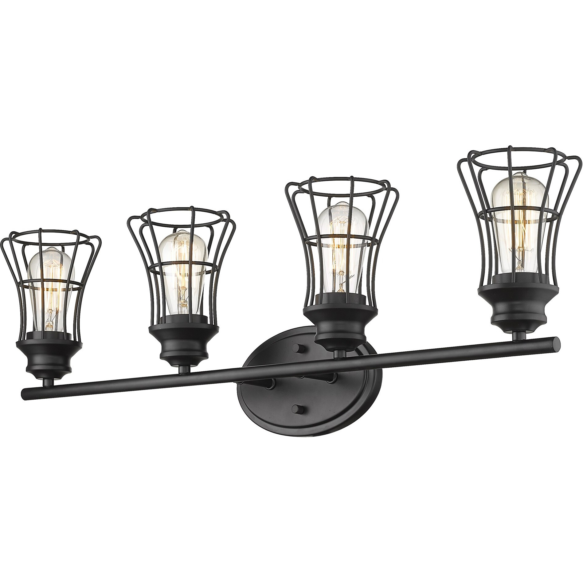 Piers 4-Light Matte Black Vanity