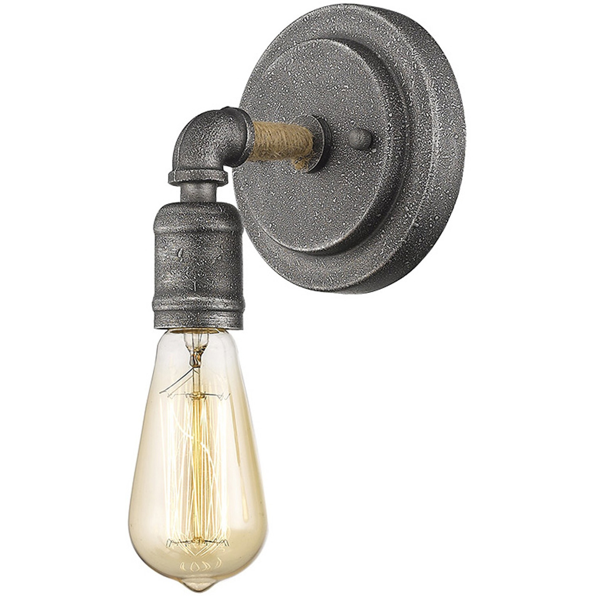Industrial Textured Gray Wall Light