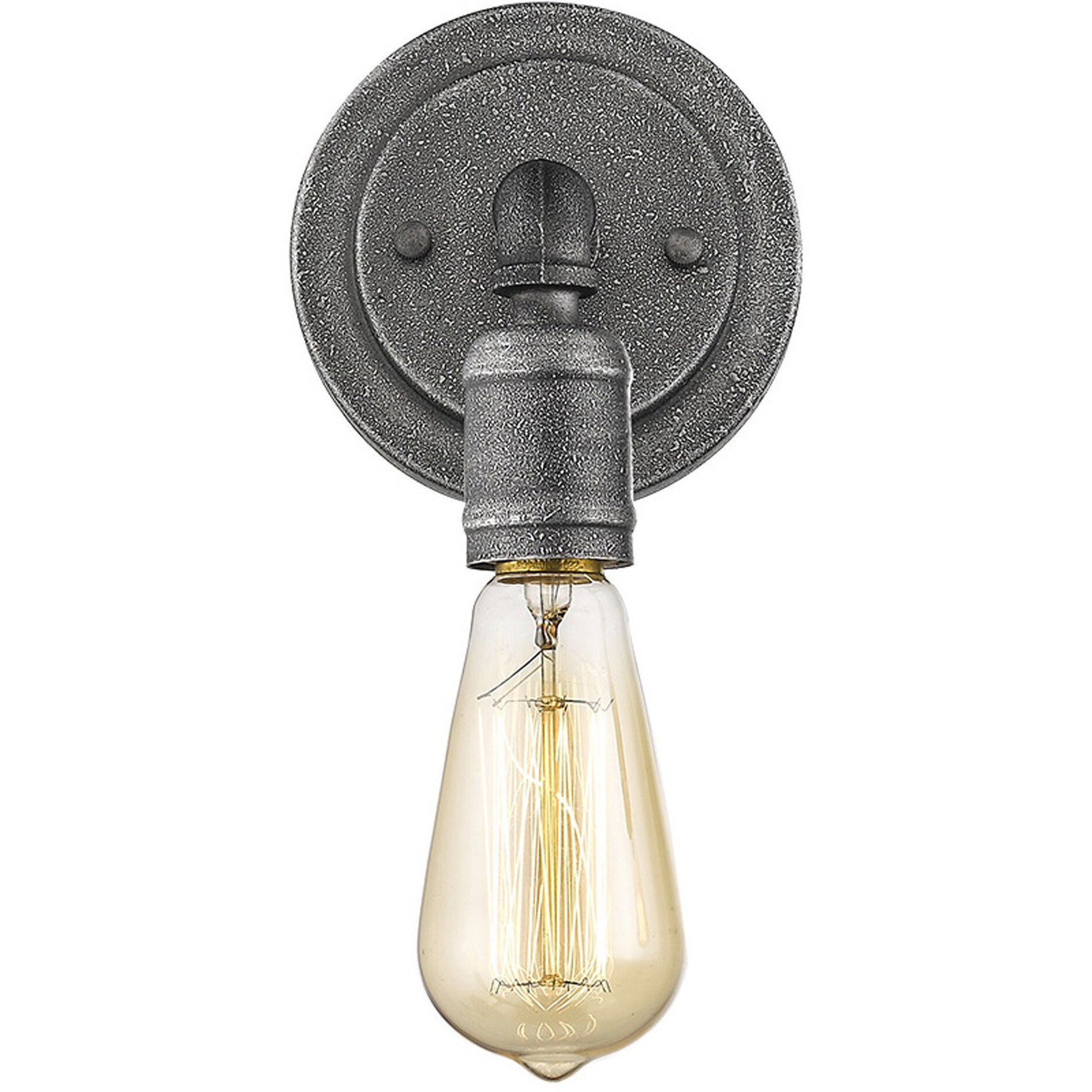 Industrial Textured Gray Wall Light