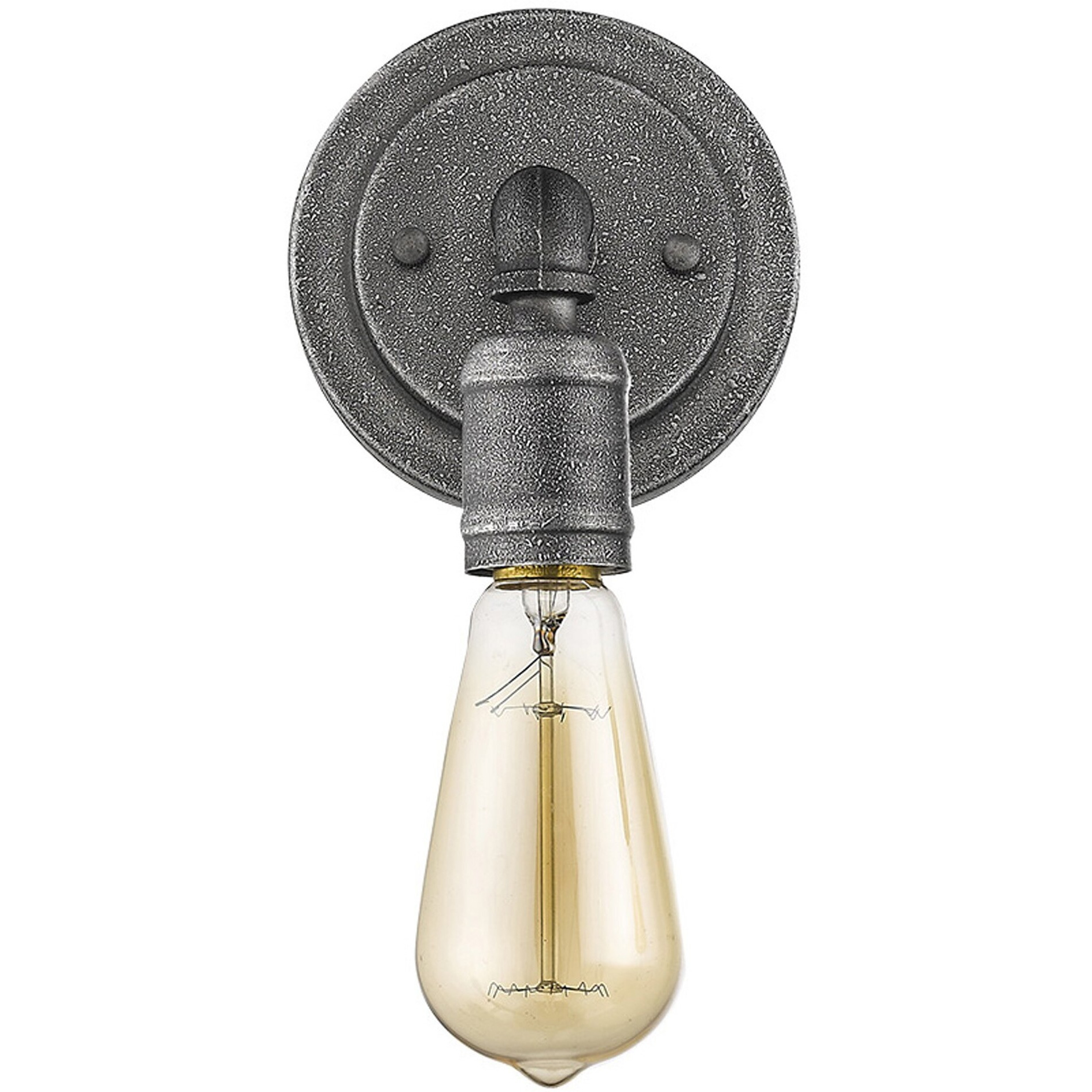 Industrial Textured Gray Wall Light