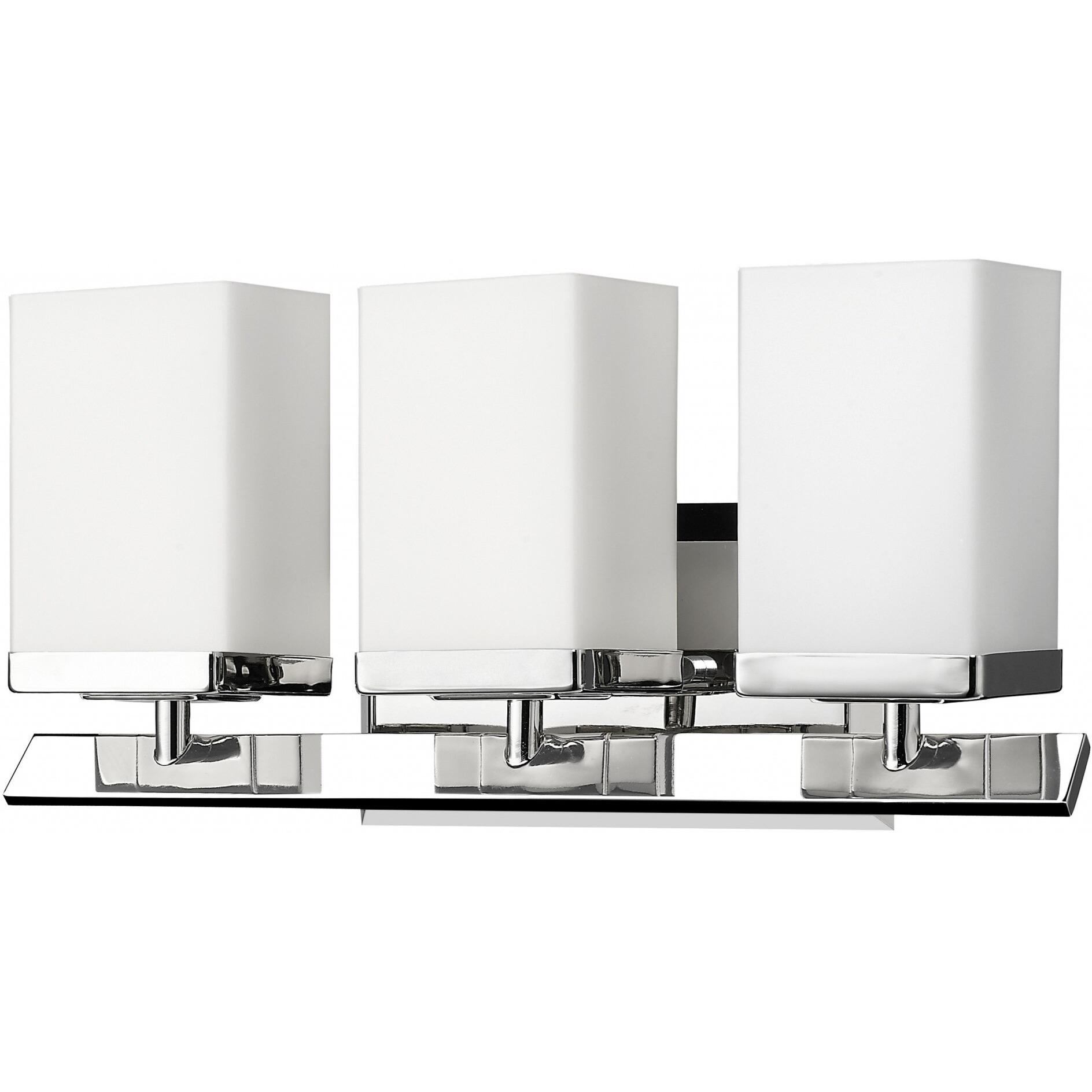 Three Light Silver Frosted Glass Wall Sconce